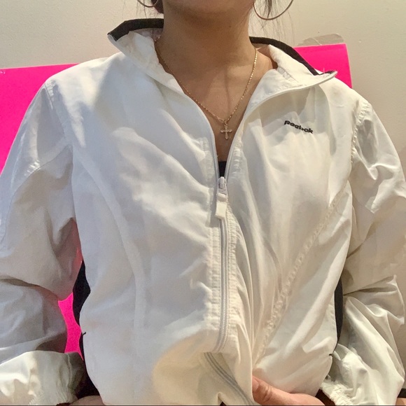 Reebok Jackets & Blazers - reebok white windbreaker jacket ✧
